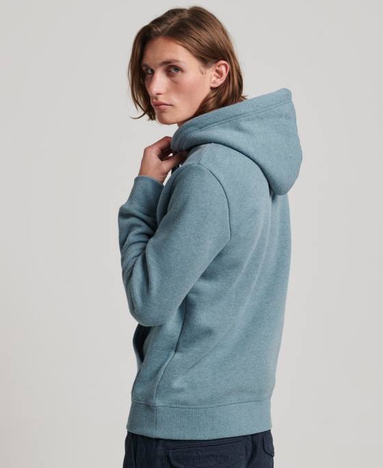 Superdry hanorac brodat cu logo vintage îmbrăcăminte albastru deschis bărbați JX0Z474