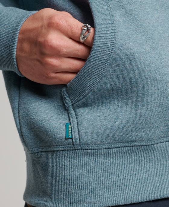 Superdry hanorac brodat cu logo vintage îmbrăcăminte albastru deschis bărbați JX0Z474