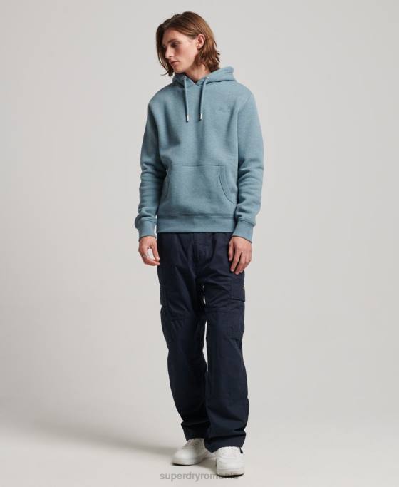 Superdry hanorac brodat cu logo vintage îmbrăcăminte albastru deschis bărbați JX0Z474