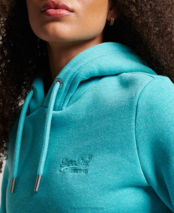Superdry hanorac brodat cu logo vintage îmbrăcăminte albastru deschis femei JX0Z3437