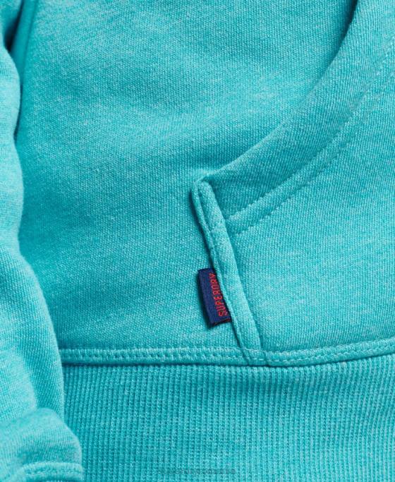 Superdry hanorac brodat cu logo vintage îmbrăcăminte albastru deschis femei JX0Z3437