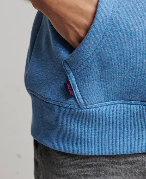 Superdry hanorac brodat cu logo vintage îmbrăcăminte albastru femei JX0Z2194