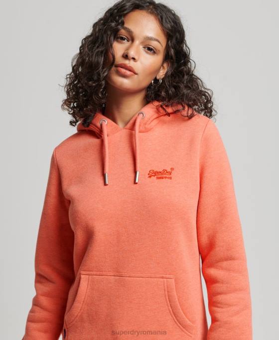 Superdry hanorac brodat cu logo vintage îmbrăcăminte coral femei JX0Z3358