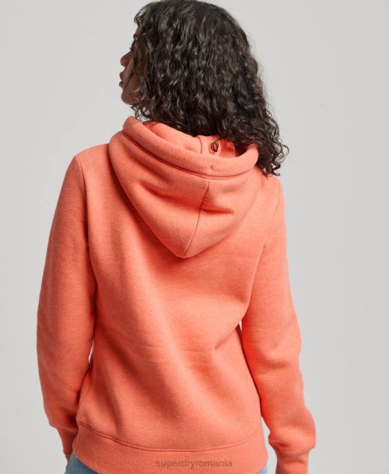 Superdry hanorac brodat cu logo vintage îmbrăcăminte coral femei JX0Z3358