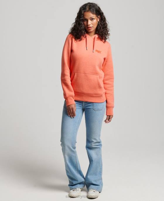 Superdry hanorac brodat cu logo vintage îmbrăcăminte coral femei JX0Z3358