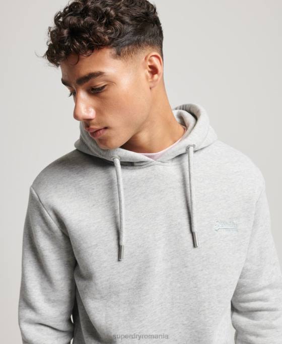Superdry hanorac brodat cu logo vintage îmbrăcăminte gri bărbați JX0Z477