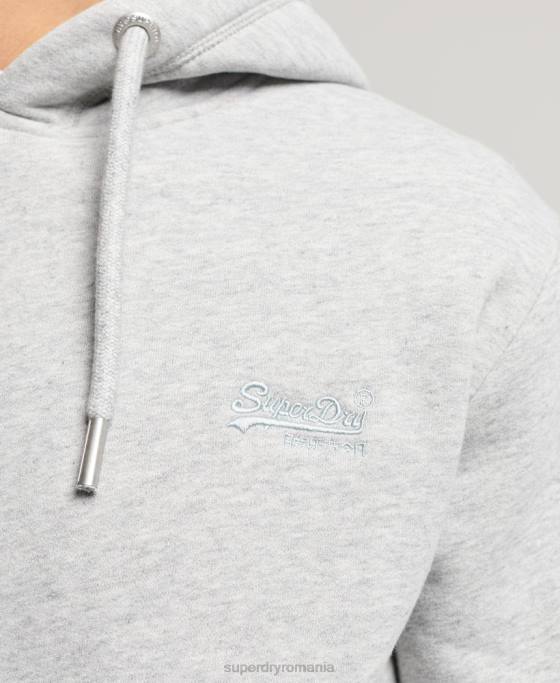 Superdry hanorac brodat cu logo vintage îmbrăcăminte gri bărbați JX0Z477