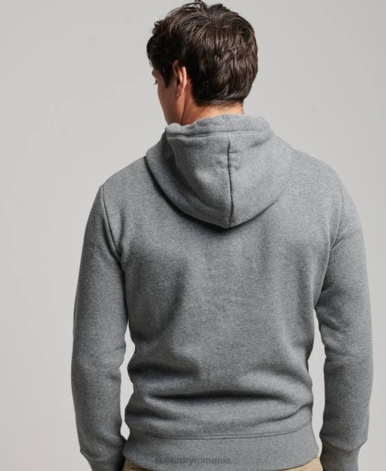 Superdry hanorac brodat cu logo vintage îmbrăcăminte gri bărbați JX0Z581
