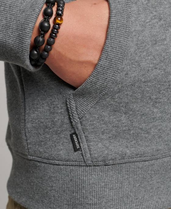 Superdry hanorac brodat cu logo vintage îmbrăcăminte gri bărbați JX0Z581