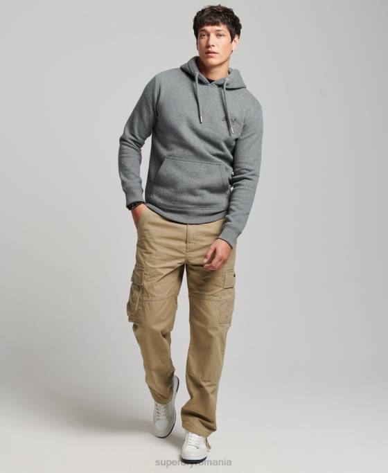 Superdry hanorac brodat cu logo vintage îmbrăcăminte gri bărbați JX0Z581