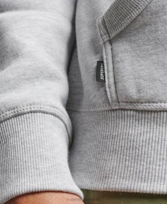 Superdry hanorac brodat cu logo vintage îmbrăcăminte gri deschis bărbați JX0Z460