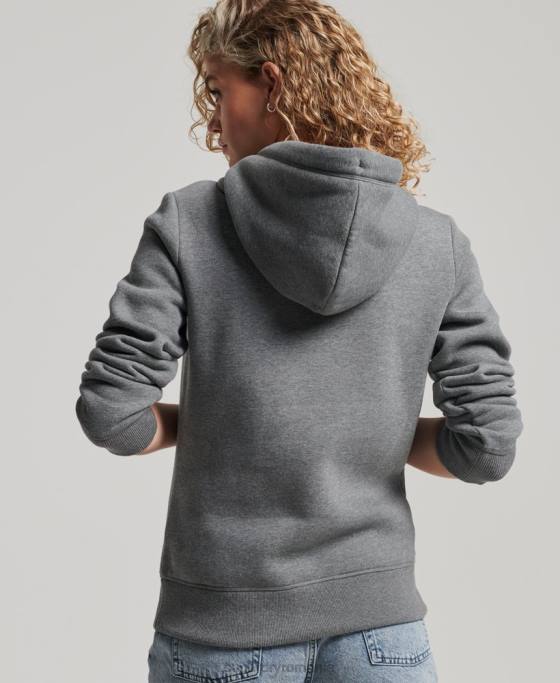 Superdry hanorac brodat cu logo vintage îmbrăcăminte gri femei JX0Z2151