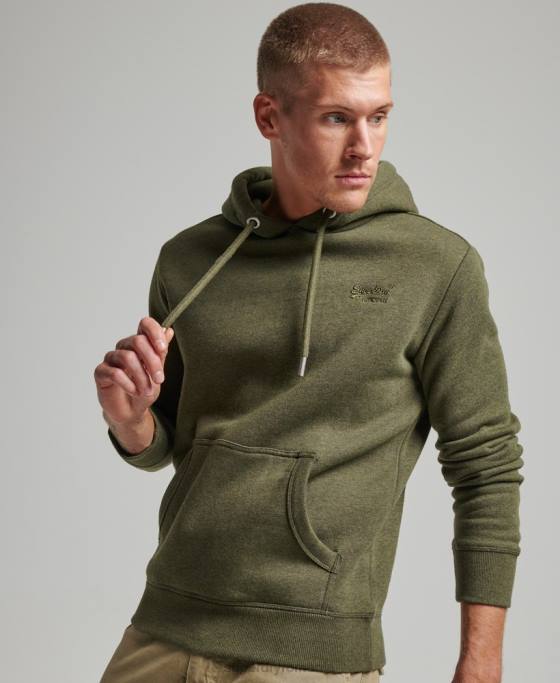 Superdry hanorac brodat cu logo vintage îmbrăcăminte kaki bărbați JX0Z625