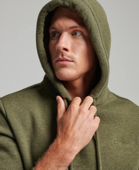 Superdry hanorac brodat cu logo vintage îmbrăcăminte kaki bărbați JX0Z625