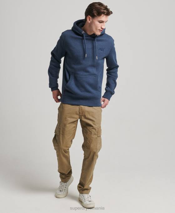 Superdry hanorac brodat cu logo vintage îmbrăcăminte marina bărbați JX0Z754