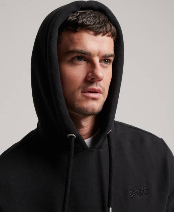 Superdry hanorac brodat cu logo vintage îmbrăcăminte negru bărbați JX0Z685