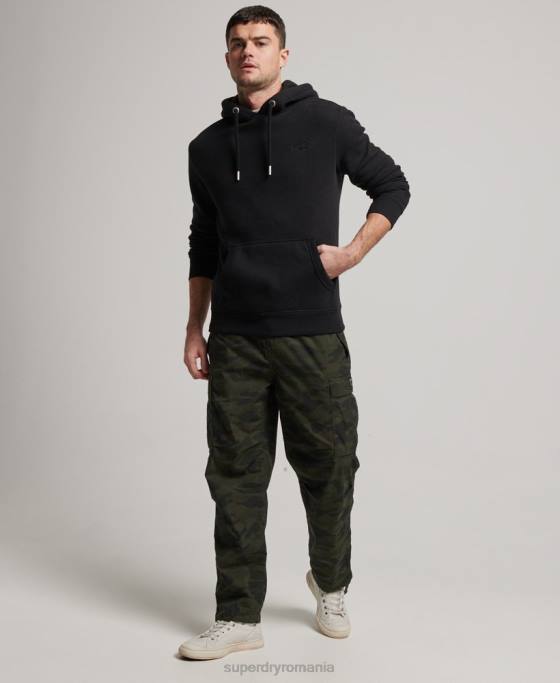 Superdry hanorac brodat cu logo vintage îmbrăcăminte negru bărbați JX0Z685