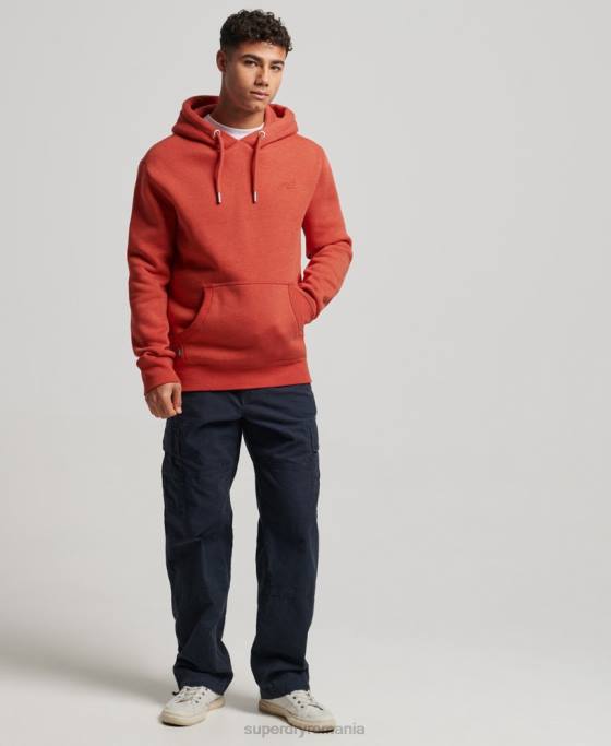 Superdry hanorac brodat cu logo vintage îmbrăcăminte portocale bărbați JX0Z791