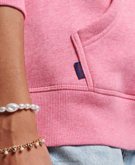 Superdry hanorac brodat cu logo vintage îmbrăcăminte roz femei JX0Z3312