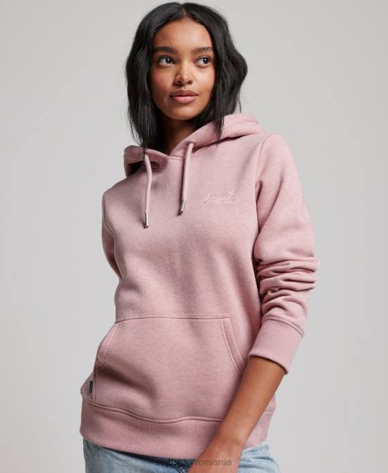 Superdry hanorac brodat cu logo vintage îmbrăcăminte roz femei JX0Z3391