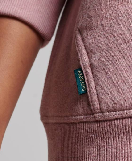 Superdry hanorac brodat cu logo vintage îmbrăcăminte roz femei JX0Z3391