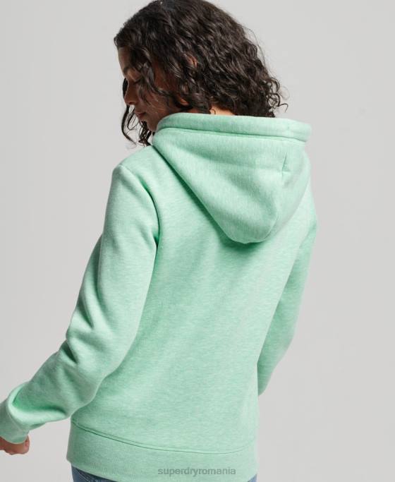Superdry hanorac brodat cu logo vintage îmbrăcăminte verde femei JX0Z3413