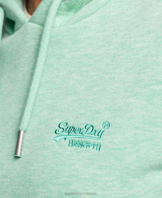 Superdry hanorac brodat cu logo vintage îmbrăcăminte verde femei JX0Z3413