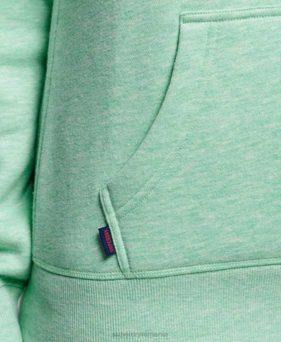 Superdry hanorac brodat cu logo vintage îmbrăcăminte verde femei JX0Z3413