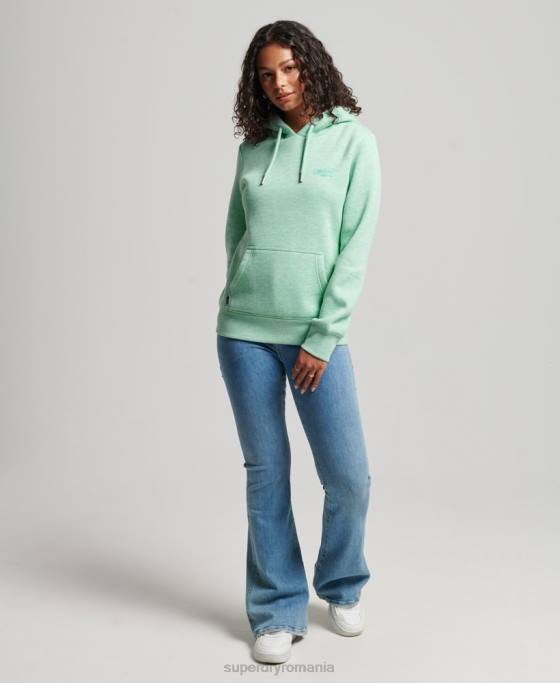 Superdry hanorac brodat cu logo vintage îmbrăcăminte verde femei JX0Z3413