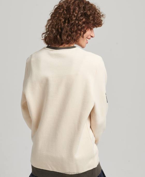 Superdry hanorac clasic american cu logo supradimensionat îmbrăcăminte cremă femei JX0Z6134