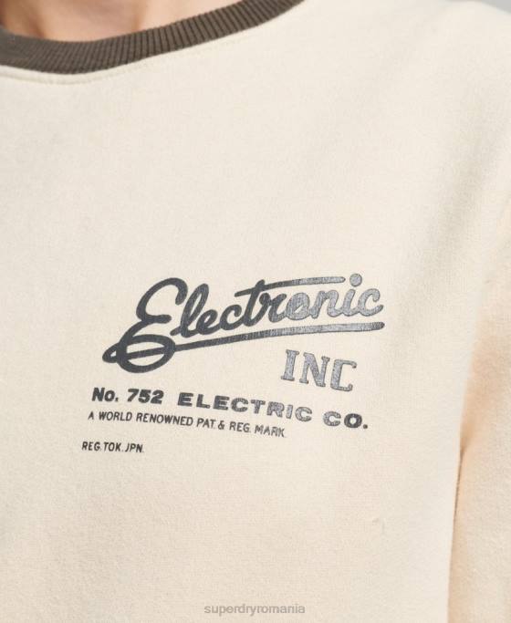 Superdry hanorac clasic american cu logo supradimensionat îmbrăcăminte cremă femei JX0Z6134