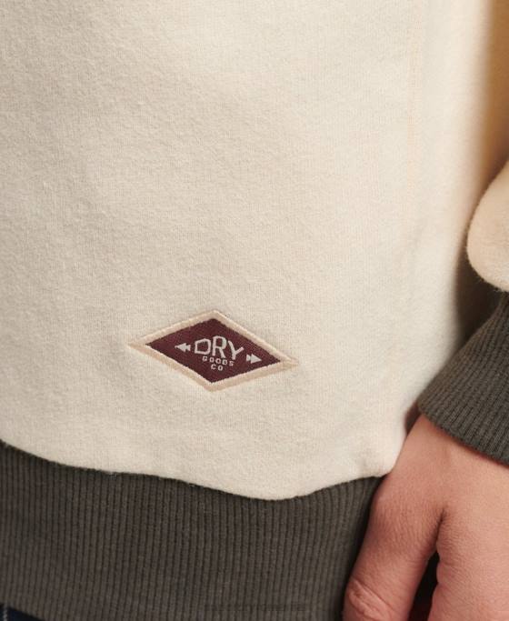 Superdry hanorac clasic american cu logo supradimensionat îmbrăcăminte cremă femei JX0Z6134