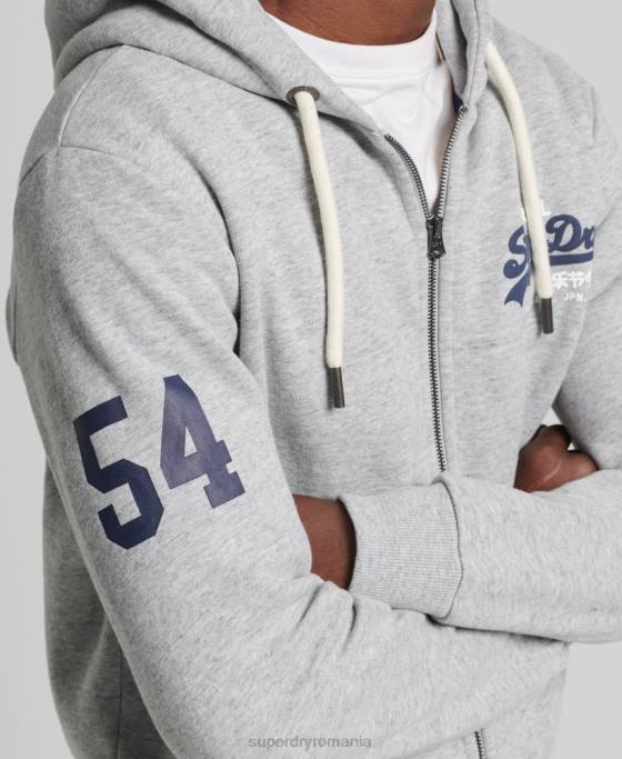 Superdry hanorac clasic cu fermoar cu logo vintage îmbrăcăminte gri bărbați JX0Z5148