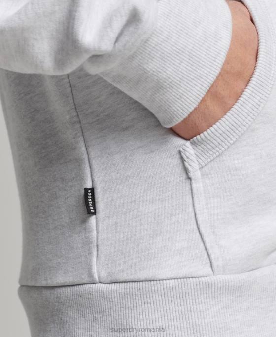Superdry hanorac clasic cu fermoar cu logo vintage îmbrăcăminte gri deschis bărbați JX0Z5150
