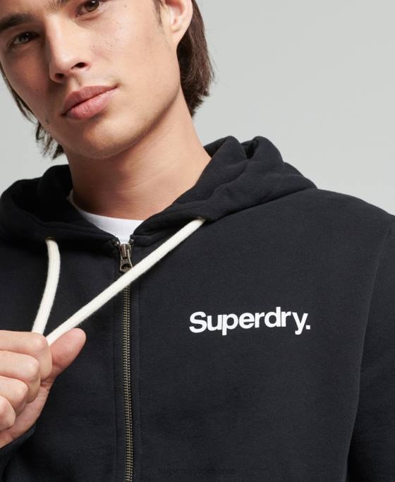 Superdry hanorac clasic cu fermoar cu logo vintage îmbrăcăminte negru bărbați JX0Z5053