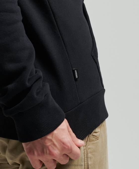 Superdry hanorac clasic cu fermoar cu logo vintage îmbrăcăminte negru bărbați JX0Z5053
