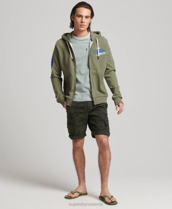 Superdry hanorac clasic cu fermoar cu logo vintage îmbrăcăminte verde bărbați JX0Z840