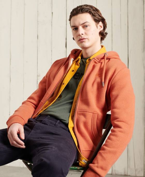 Superdry hanorac clasic cu fermoar orange label îmbrăcăminte portocale bărbați JX0Z852