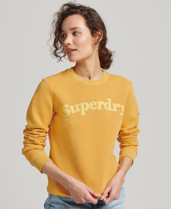 Superdry hanorac clasic cu logo al anilor 70 cooper îmbrăcăminte aur femei JX0Z5786