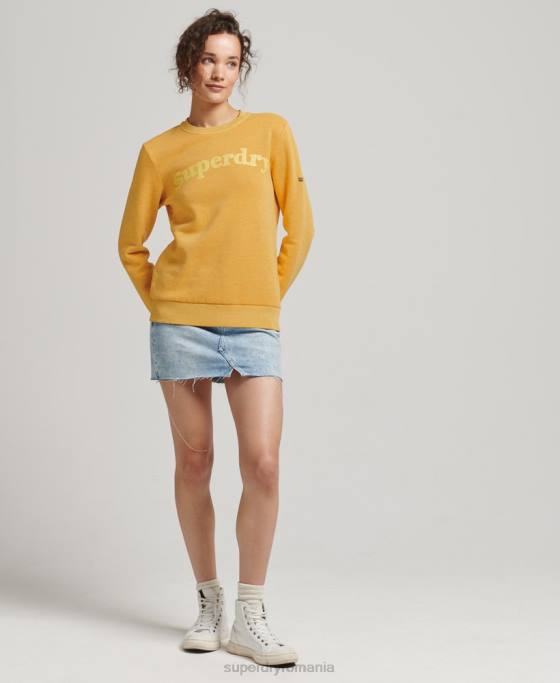 Superdry hanorac clasic cu logo al anilor 70 cooper îmbrăcăminte aur femei JX0Z5786