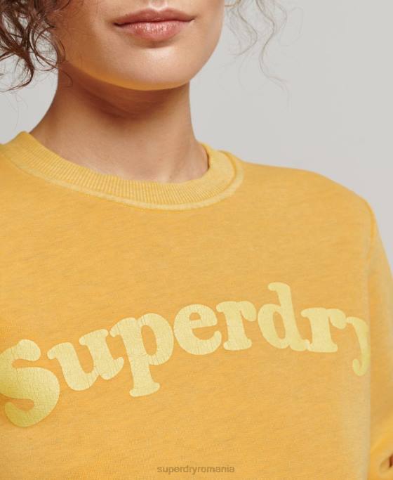 Superdry hanorac clasic cu logo al anilor 70 cooper îmbrăcăminte aur femei JX0Z5786