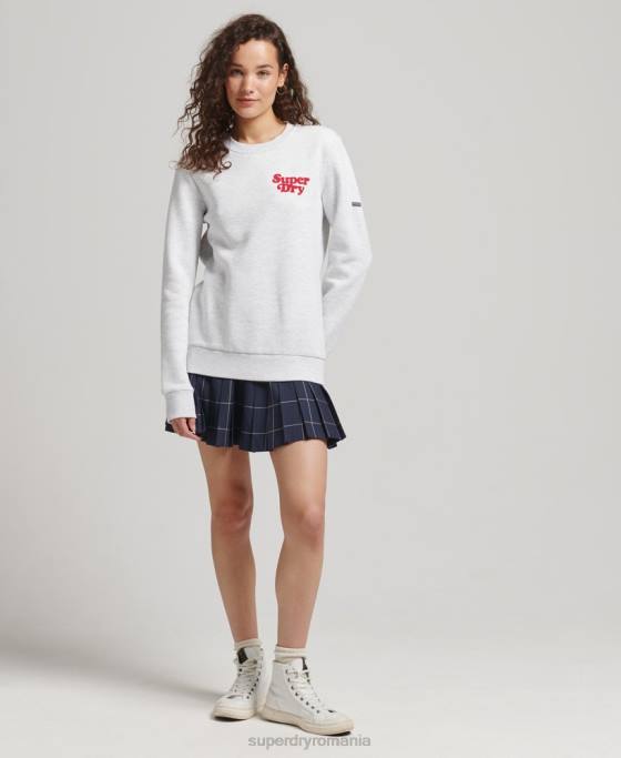 Superdry hanorac clasic cu logo al anilor 70 cooper îmbrăcăminte gri deschis femei JX0Z5870
