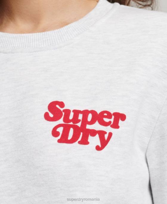 Superdry hanorac clasic cu logo al anilor 70 cooper îmbrăcăminte gri deschis femei JX0Z5870