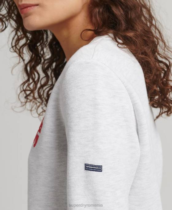 Superdry hanorac clasic cu logo al anilor 70 cooper îmbrăcăminte gri deschis femei JX0Z5870