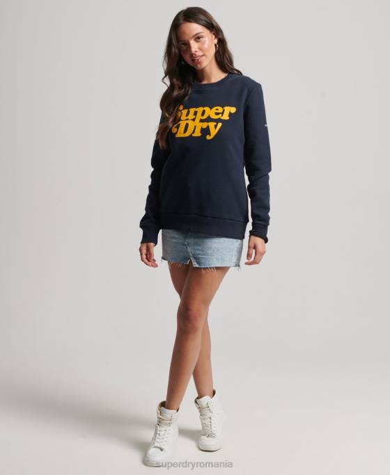 Superdry hanorac clasic cu logo al anilor 70 cooper îmbrăcăminte marina femei JX0Z5854
