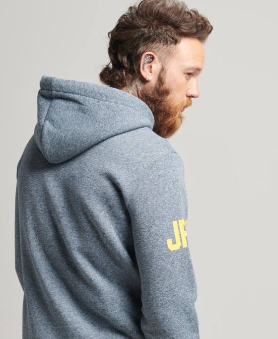 Superdry hanorac clasic cu logo grafic cu fermoar îmbrăcăminte albastru bărbați JX0Z5120