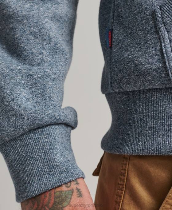 Superdry hanorac clasic cu logo grafic cu fermoar îmbrăcăminte albastru bărbați JX0Z5120
