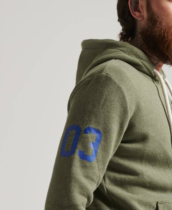 Superdry hanorac clasic cu logo grafic cu fermoar îmbrăcăminte verde bărbați JX0Z5121