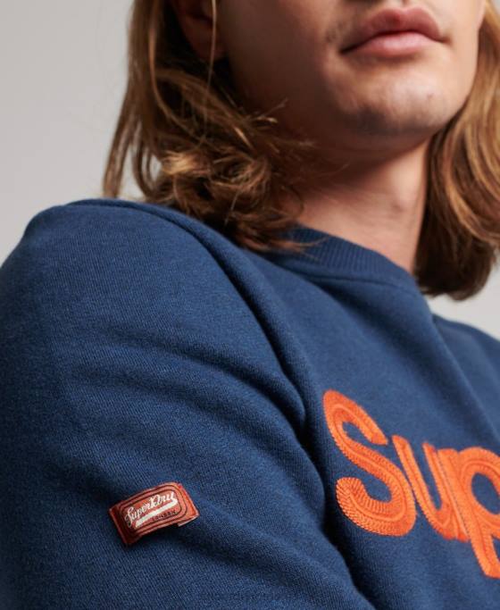 Superdry hanorac clasic cu logo-ul de bază îmbrăcăminte albastru bărbați JX0Z591