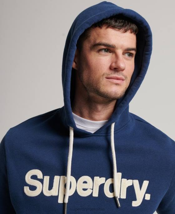 Superdry hanorac clasic cu logo vintage core îmbrăcăminte albastru bărbați JX0Z629